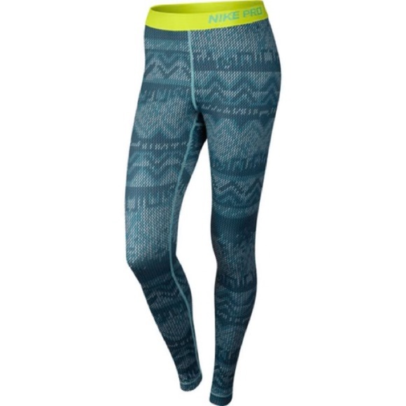Nike Pro Women's Blue Leggings Size Medium - Picture 1 of 5